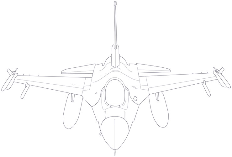 Wireframe drawing F16
